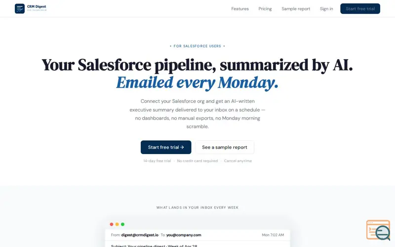Screenshot of CRM Digest