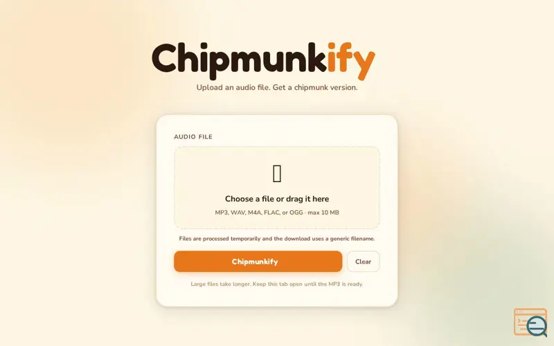 Screenshot of Chipmunkify
