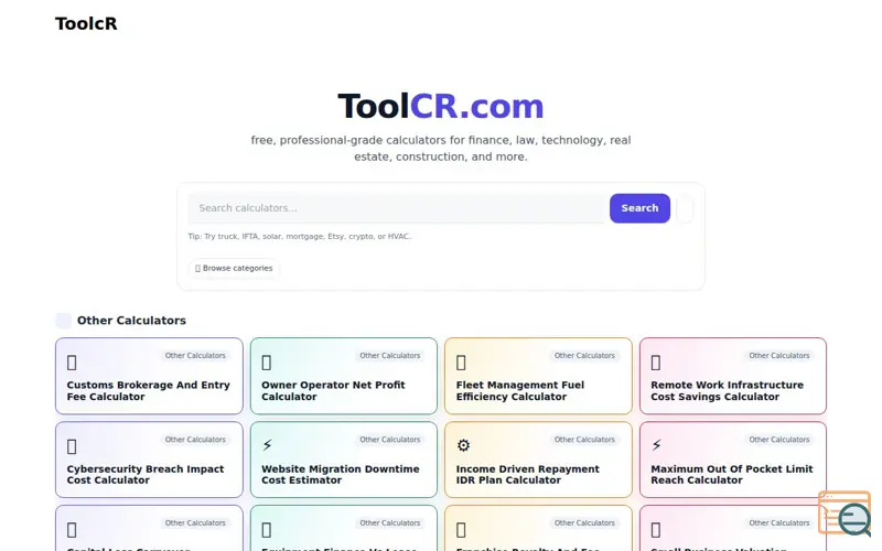 Screenshot of Toolcr