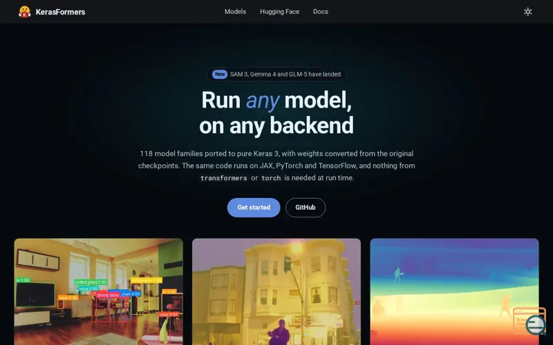 Screenshot of KerasFormers