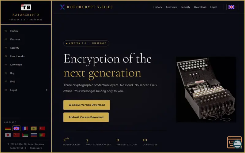 Screenshot of RotorCrypt X-Files