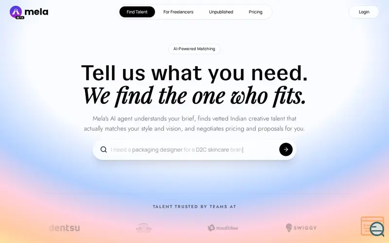 Screenshot of Mela