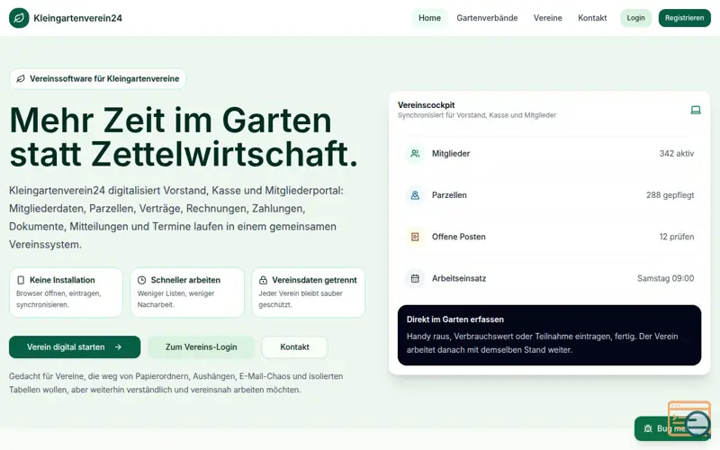Screenshot of Kleingartenverein24