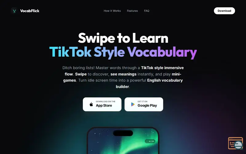 Screenshot of VocabFlick