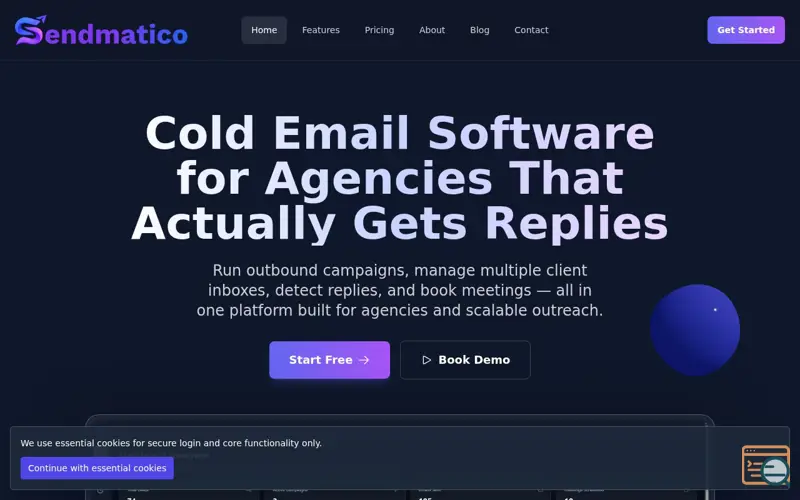 Screenshot of SendMatico
