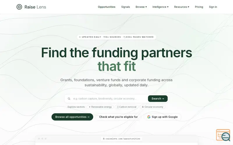 Screenshot of Raise Lens