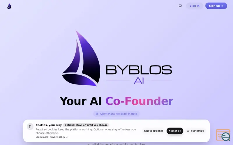 Screenshot of Byblos AI
