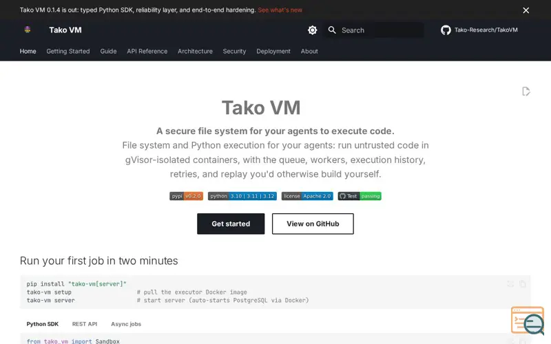 Screenshot of TakoVM