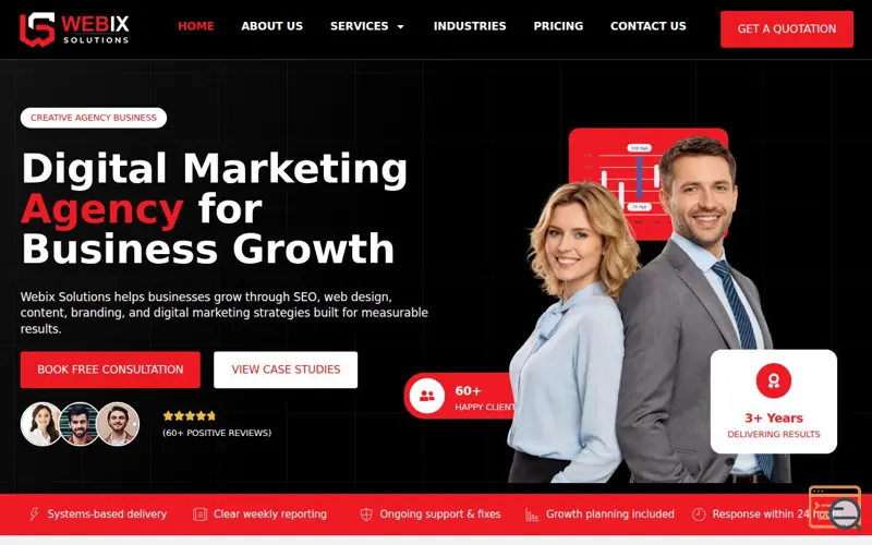 Screenshot of webixsolutions.com