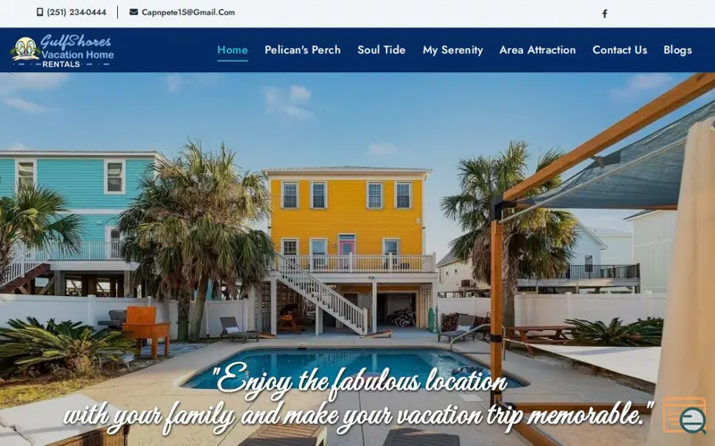 Screenshot of Gulf Shores Vacation Rentals, a launch using Weather Widget