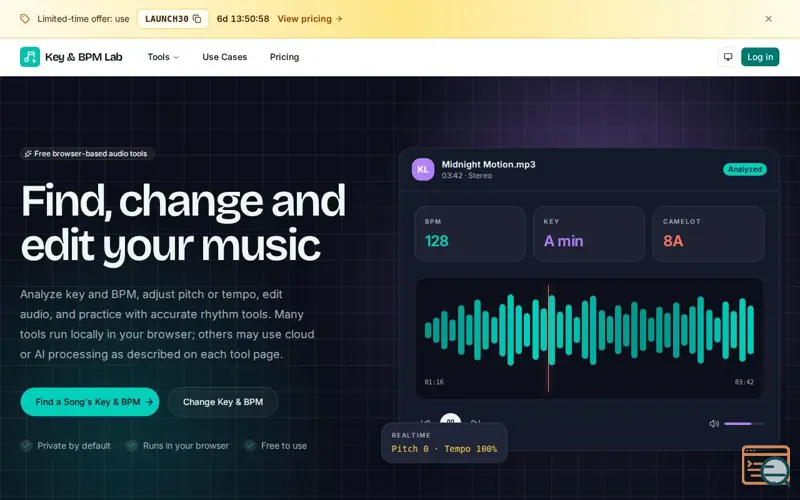 Screenshot of Key & BPM Lab