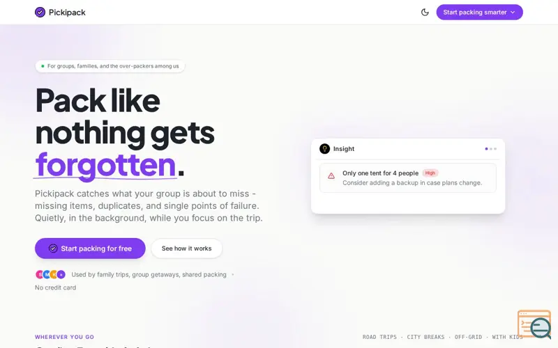 Screenshot of Pickipack