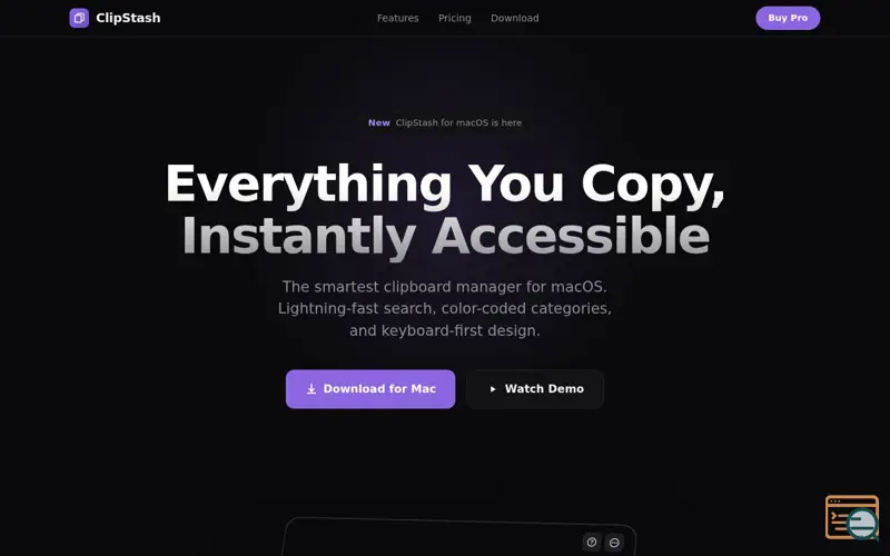 Screenshot of ClipStash