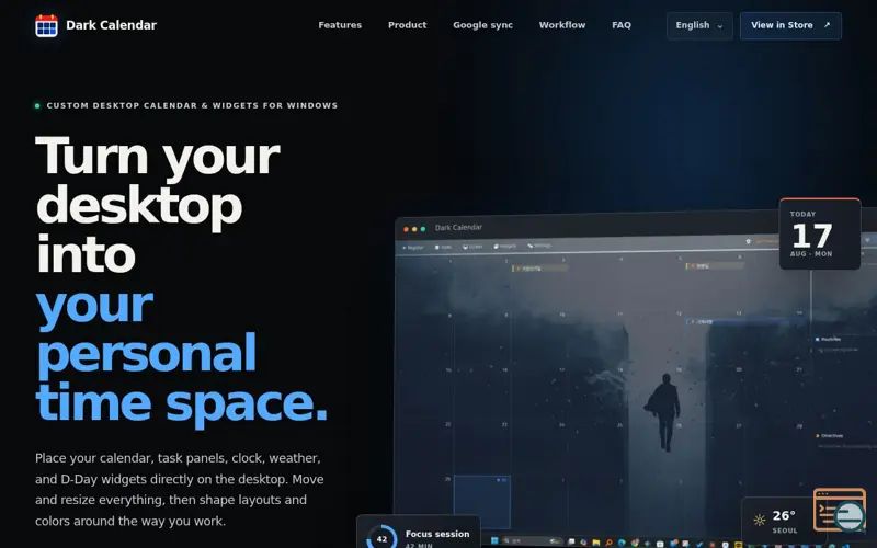 Screenshot of Dark Calendar