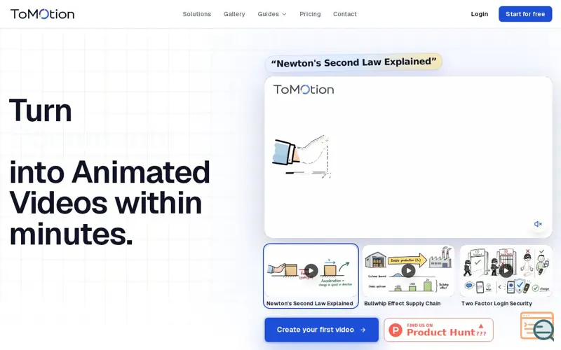 Screenshot of ToMotion