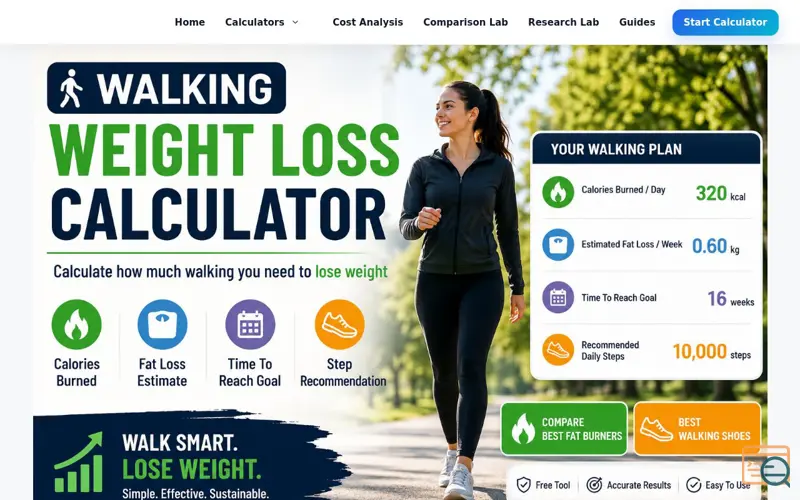 Screenshot of Walking Weight Loss Calculator