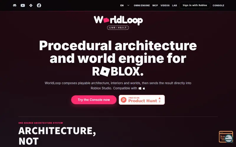 Screenshot of WorldLoop - Procedural Roblox Worlds