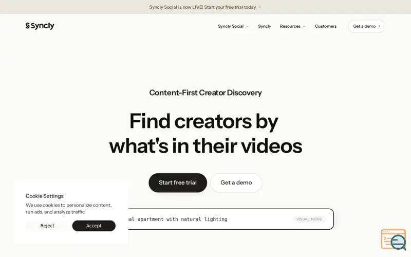 Screenshot of Syncly Social
