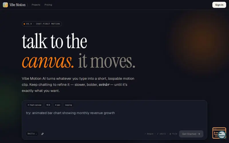 Screenshot of Vibe Motion AI
