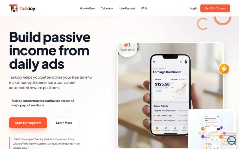 Screenshot of Taskioy