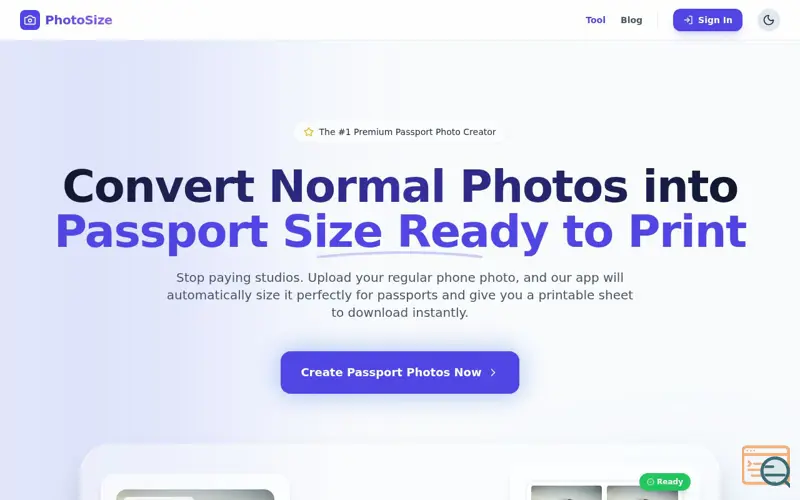 Screenshot of PhotoSize