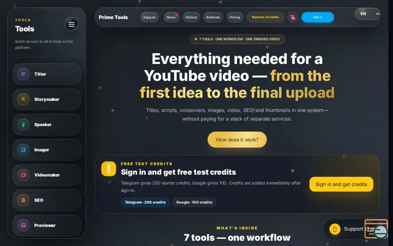 Screenshot of PrimeTools