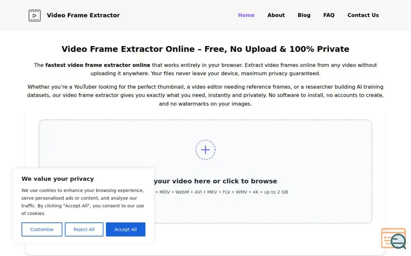 Screenshot of Video Frame Extractor