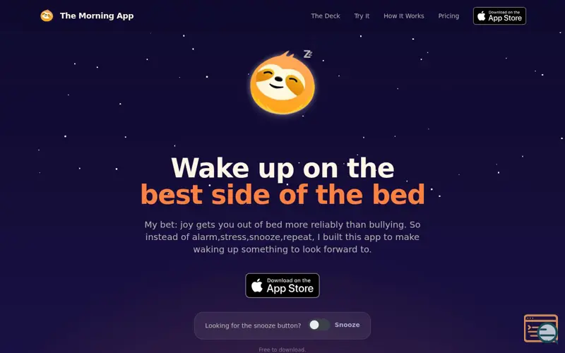 Screenshot of The Morning App