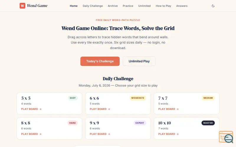 Screenshot of Wend Game