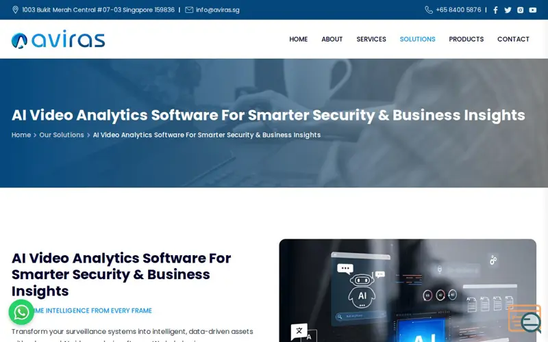 Screenshot of AI Video Analytics Software Services