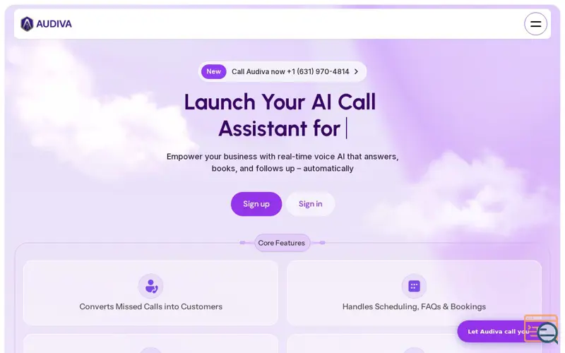 Screenshot of Audiva Ai