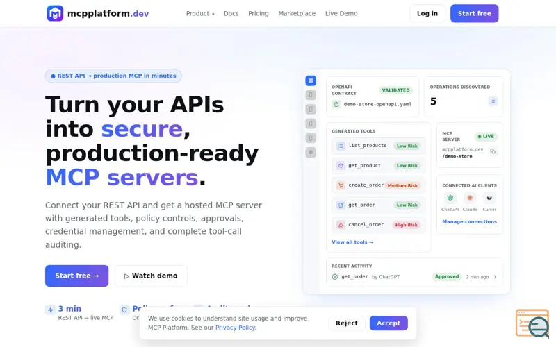 Screenshot of MCP Platform