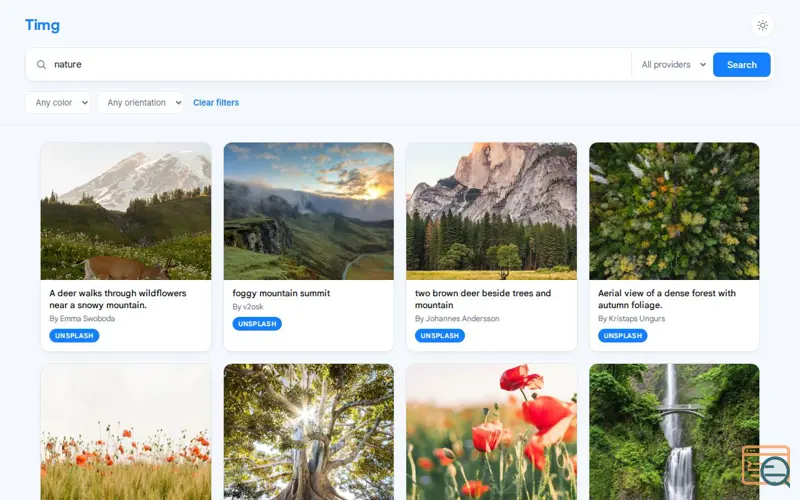 Screenshot of Timg — Every Free Stock Photo One Search