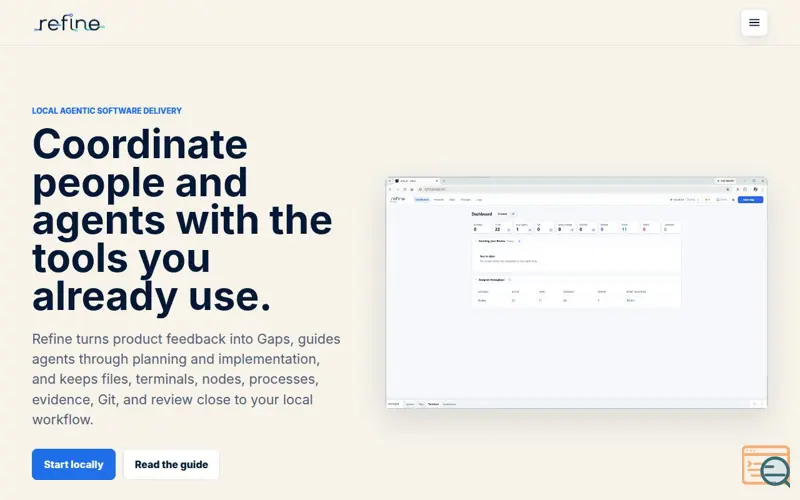 Screenshot of Refine