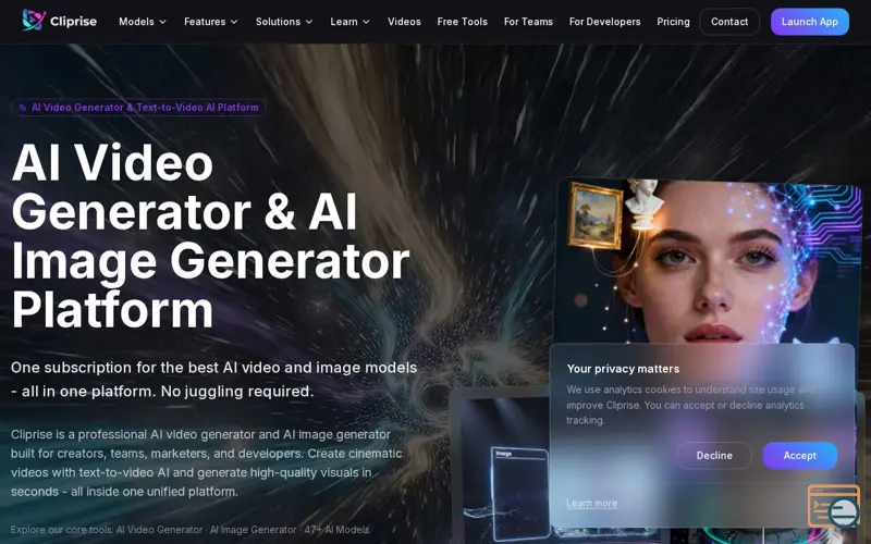 Screenshot of Cliprise