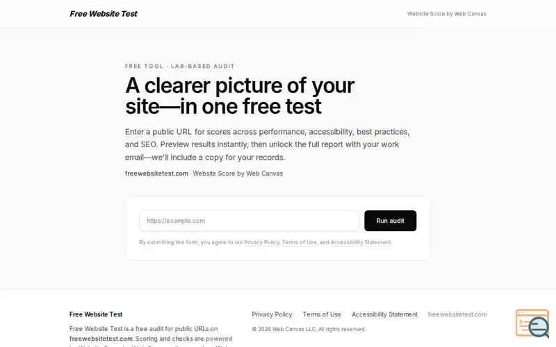Screenshot of Free Website Test