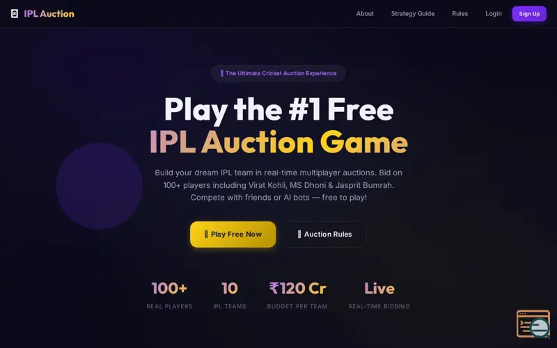 Screenshot of IPL Auction Game