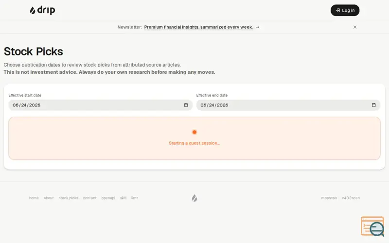 Screenshot of Dripstack