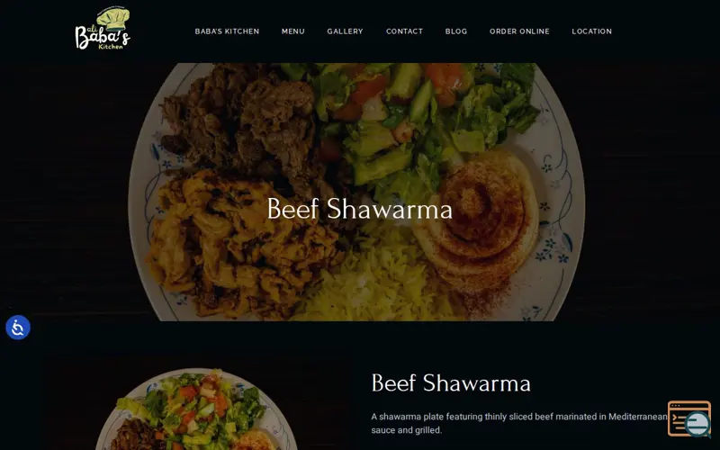Screenshot of Baba's Mediterranean Kitchen