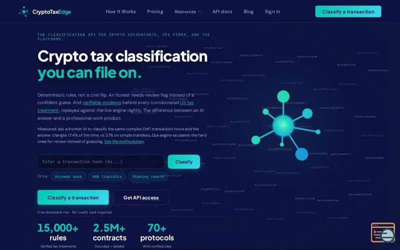 Screenshot of CryptoTaxEdge