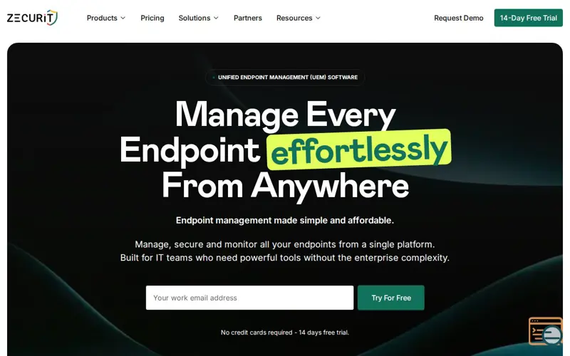 Screenshot of Zecurit Endpoint Manager