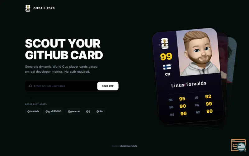 Screenshot of GitBall