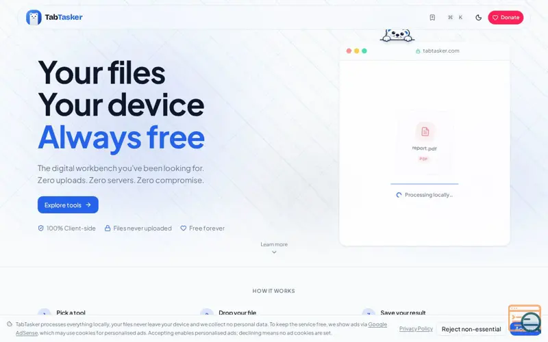 Screenshot of TabTasker