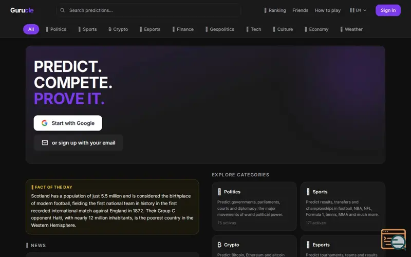 Screenshot of Gurucle