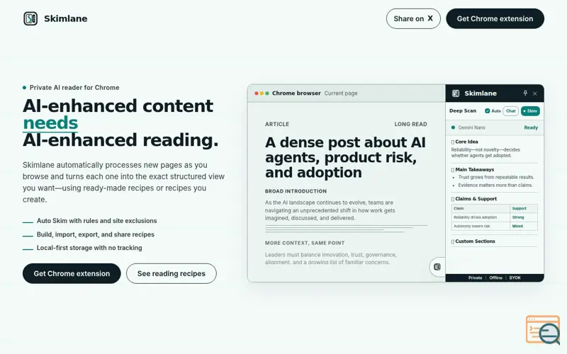 Screenshot of Skimlane, a launch using Render