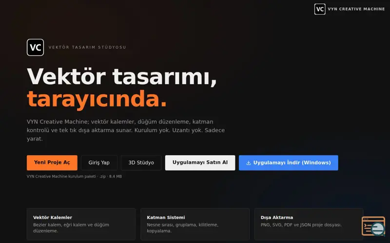 Screenshot of VYN Creative Machine 