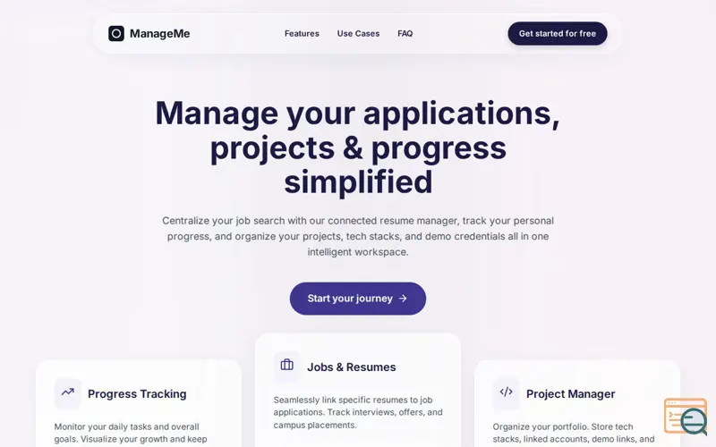 Screenshot of ManageMe
