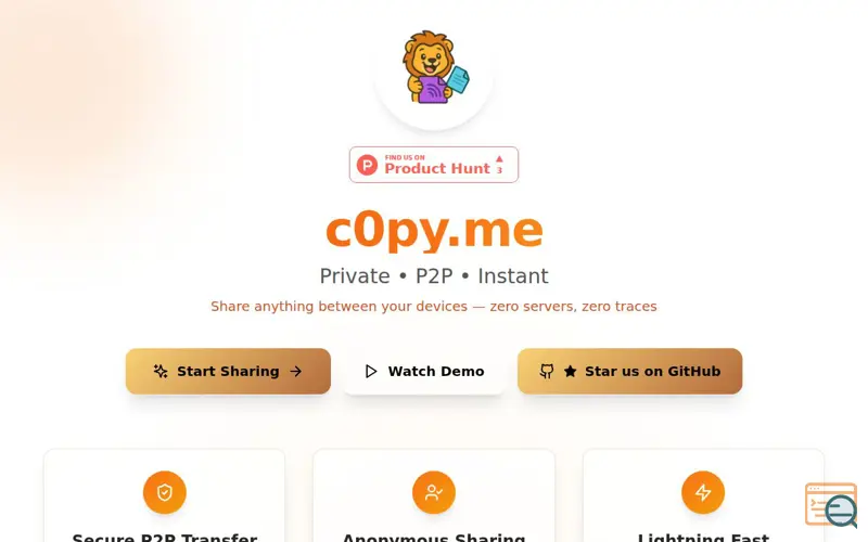 Screenshot of c0py.me