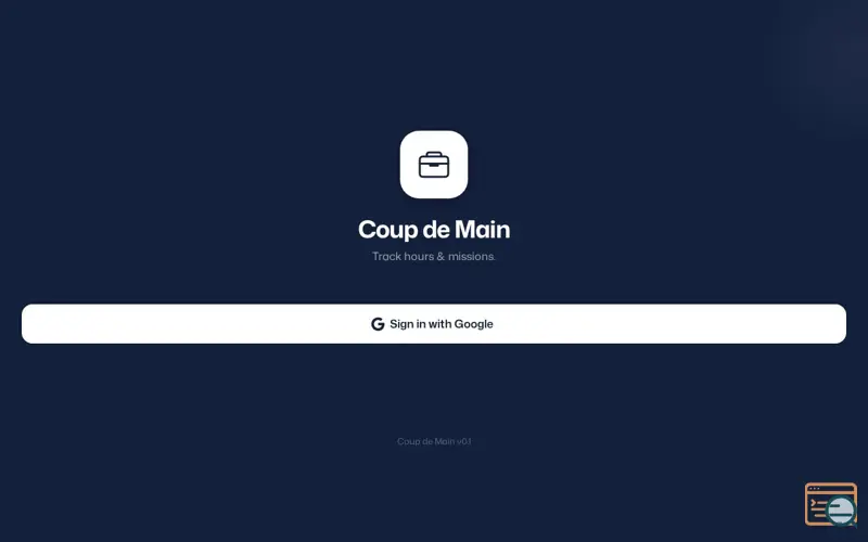 Screenshot of Coup de Main - Work Tracker