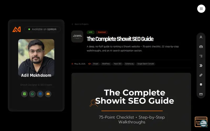 Screenshot of Showit SEO Guide — 75-Point Checklist